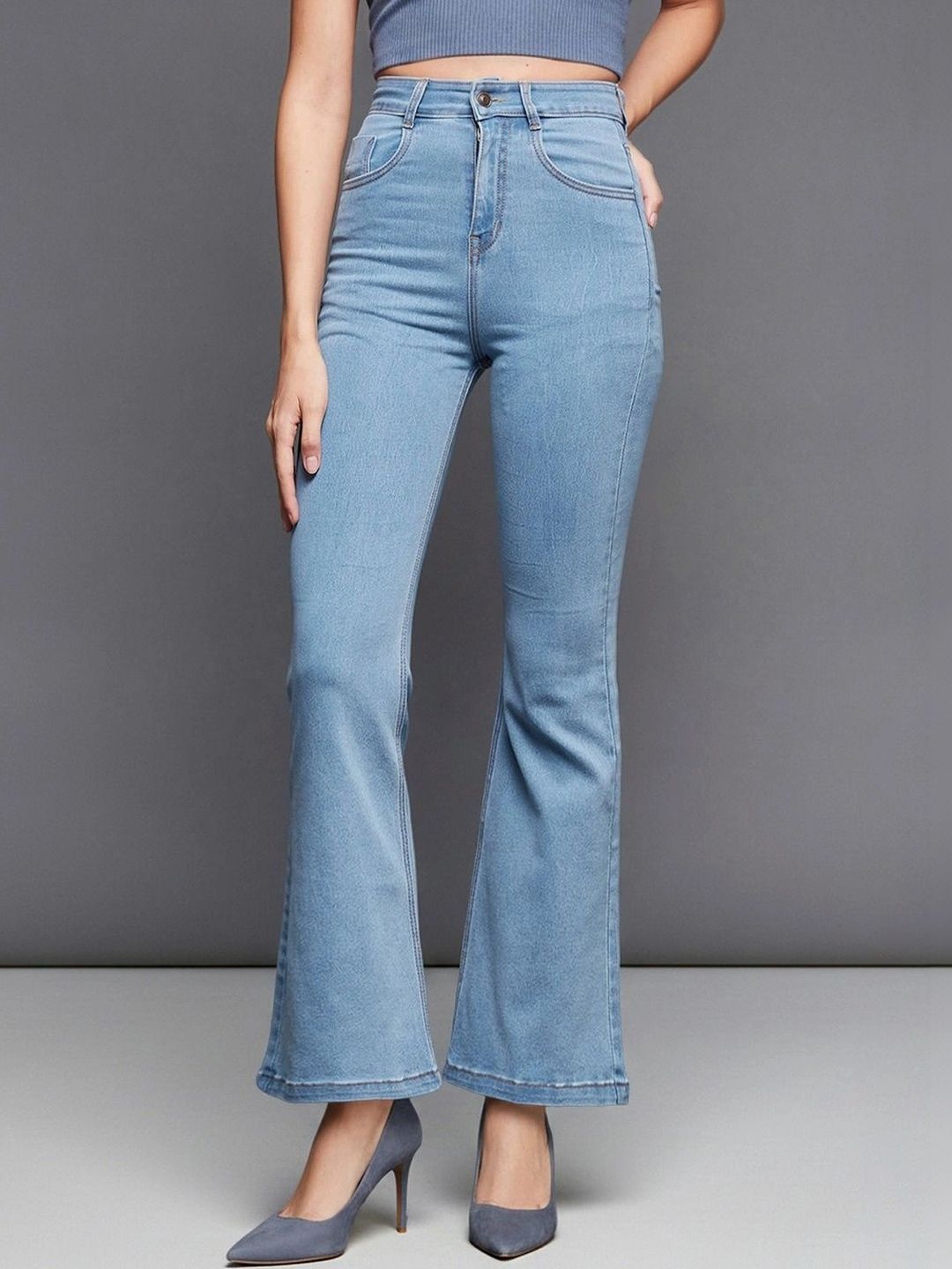 Miss Chase Women Bootcut High-Rise Heavy Fade Stretchable Jeans-picture-56