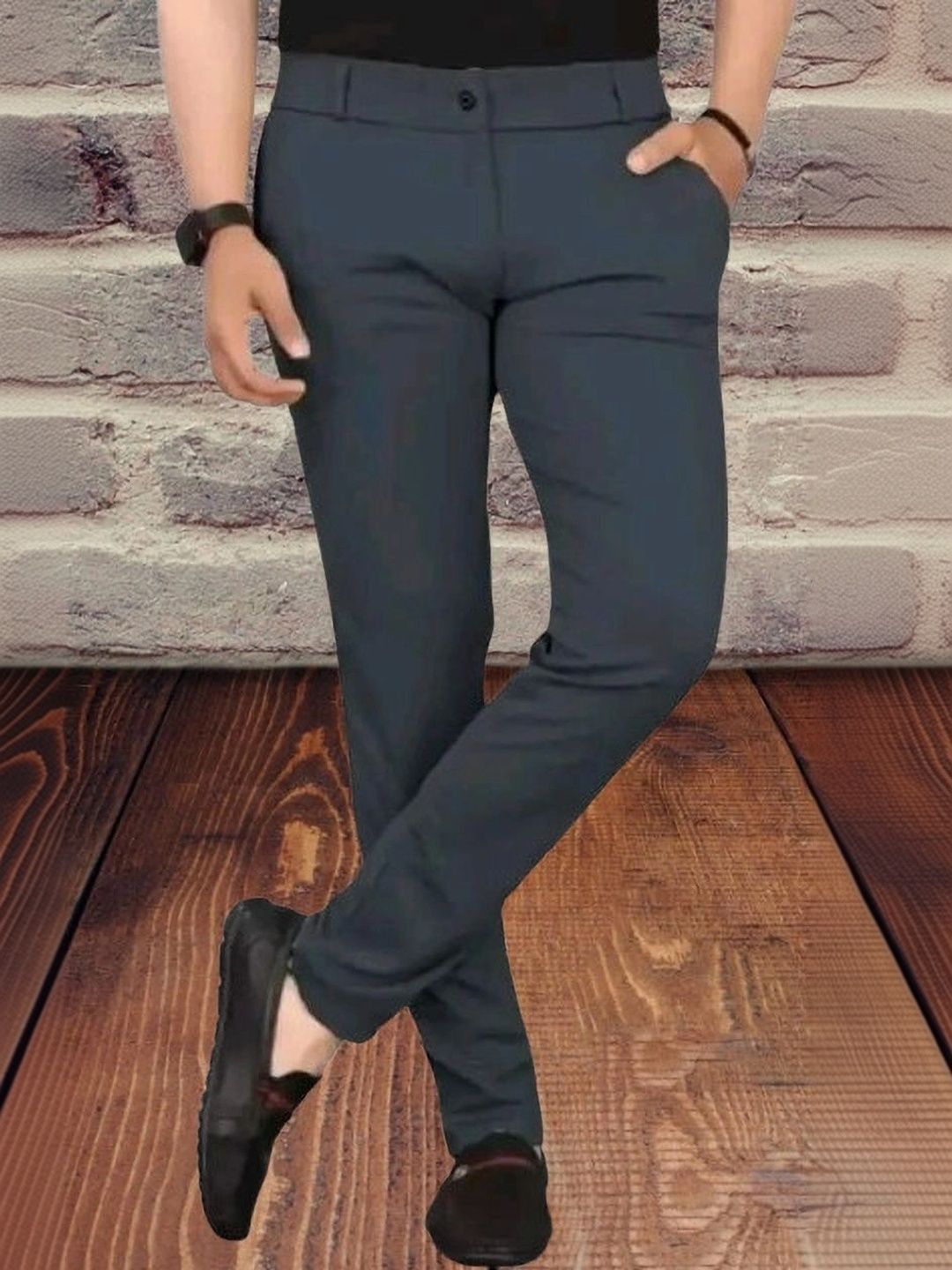 Nk staylish Men Smart Slim Fit Trousers-picture-49