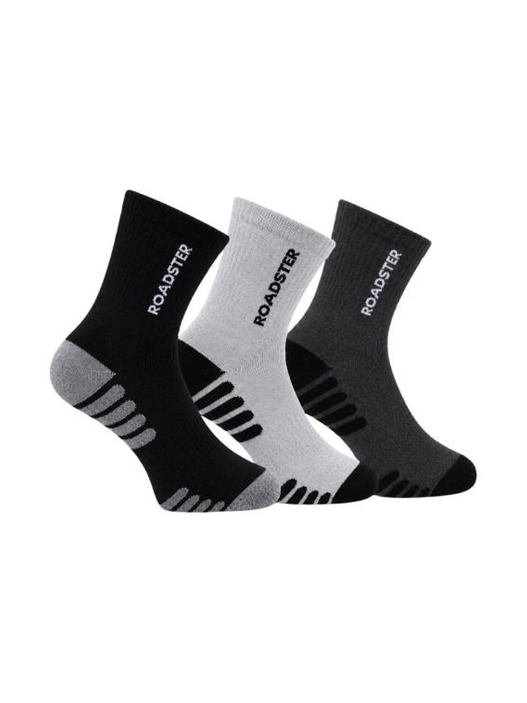 Roadster Men Pack of 3 Cotton Colourblocked Above Ankle Socks-picture-33