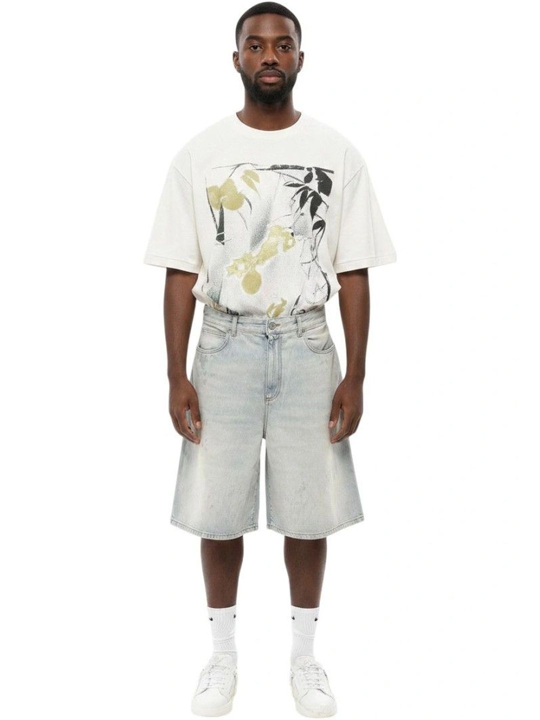1989 STUDIO Men Washed Loose Fit Denim Shorts Technology-picture-17