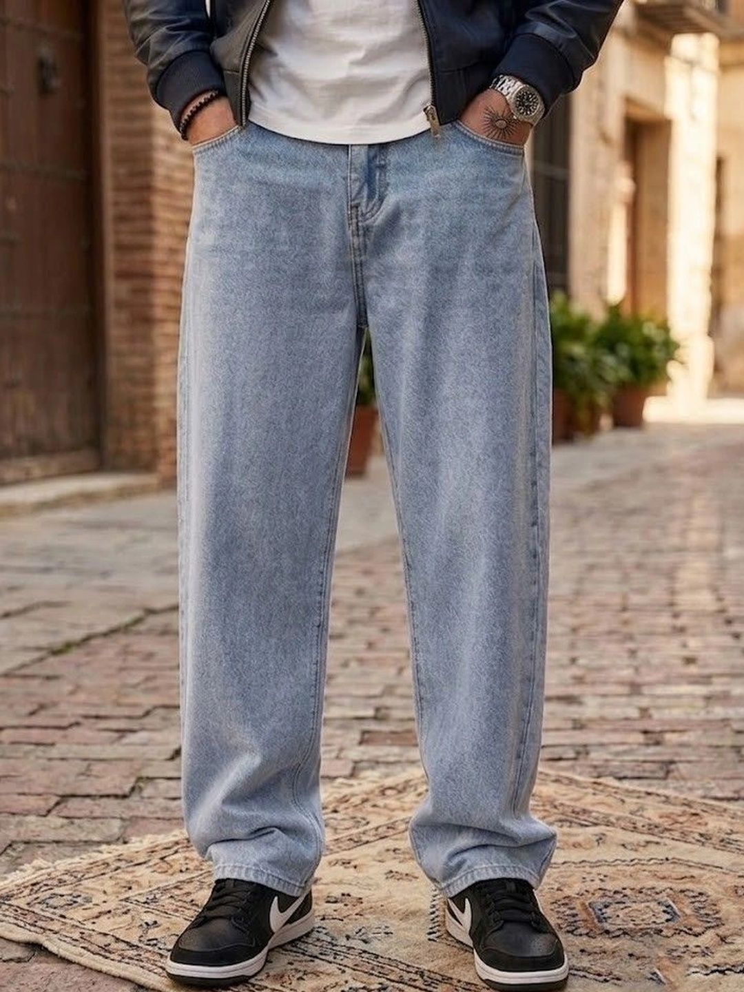 Ds Fashion Men Wide Leg Mid-Rise Jeans-picture-30