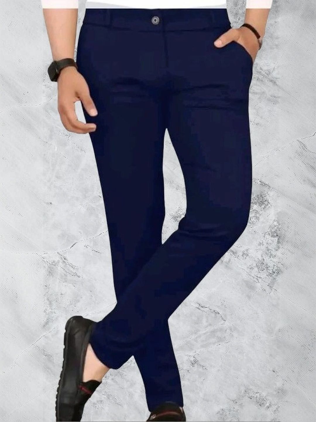 Nk staylish Men Smart Slim Fit Easy Wash Trousers-picture-42