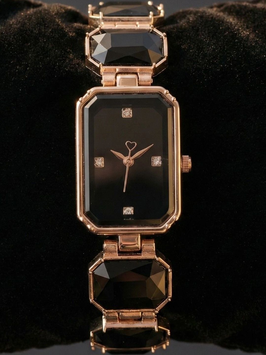 EVRGLOW Girls Embellished Dial & Stainless Steel Bracelet Style Straps Analogue Watch ERW-35-BLACK-picture-55