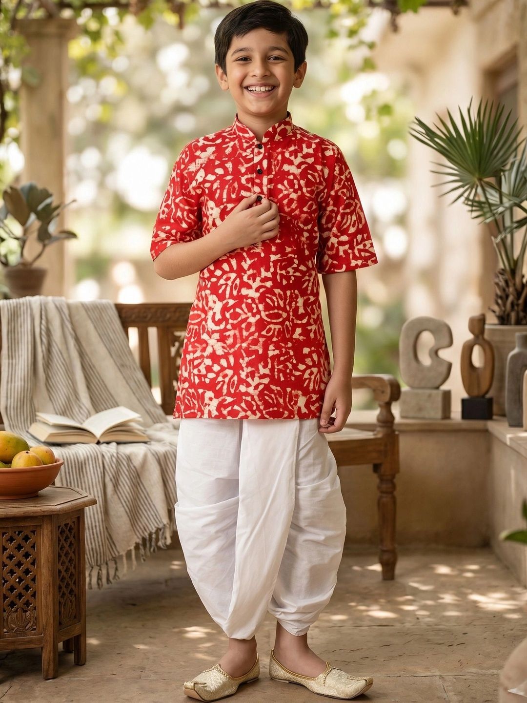 AHLAN APPARELS Boys Printed Regular Pure Cotton Kurta with Dhoti Pants-image-36