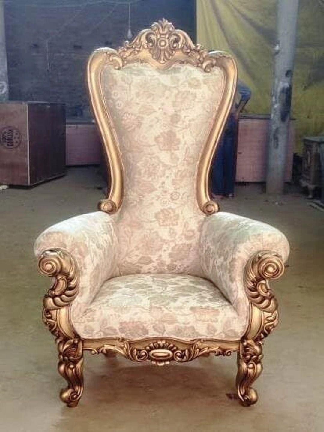 INDIAWOODMART Beige Wooden Lounge Chair-picture-6