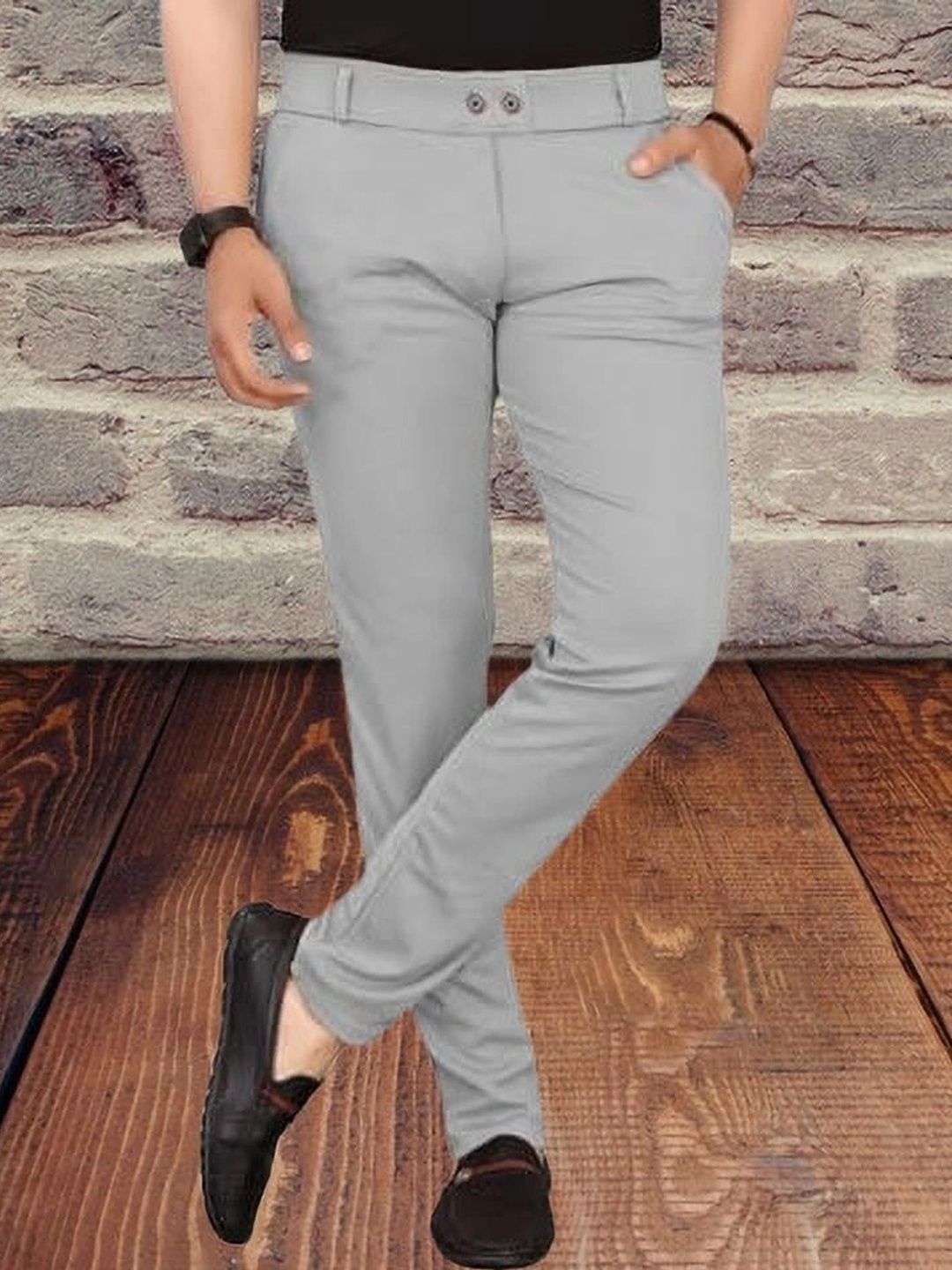 Nk staylish Men Smart Slim Fit Easy Wash Trousers-picture-12