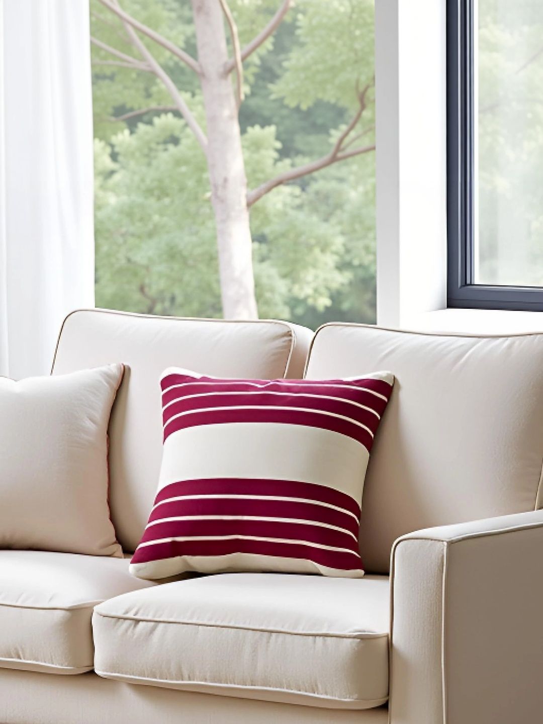 SAJAVAT Beige & Maroon Cushion Covers-image-26