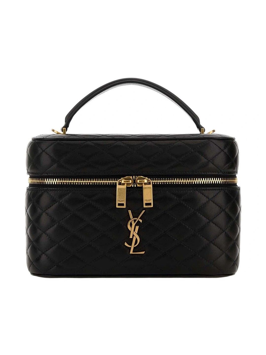 Saint Laurent Leather Structured Handheld Bag with Quilted-image-45