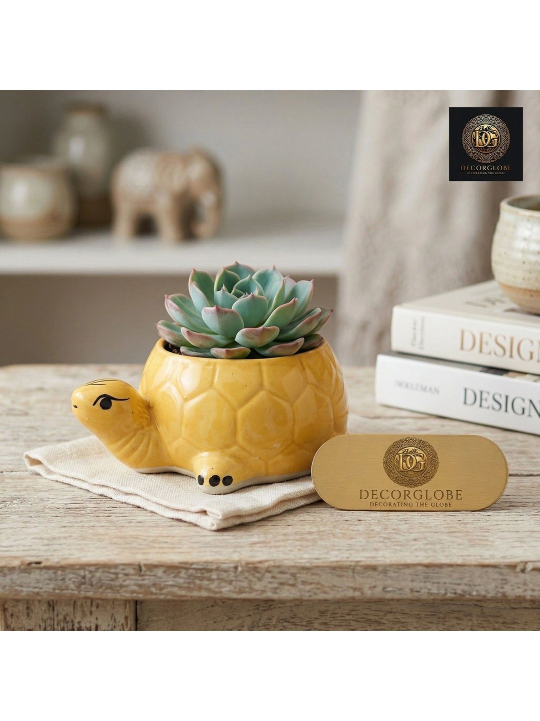 DecorGlobe Yellow Curio Showpiece-picture-17