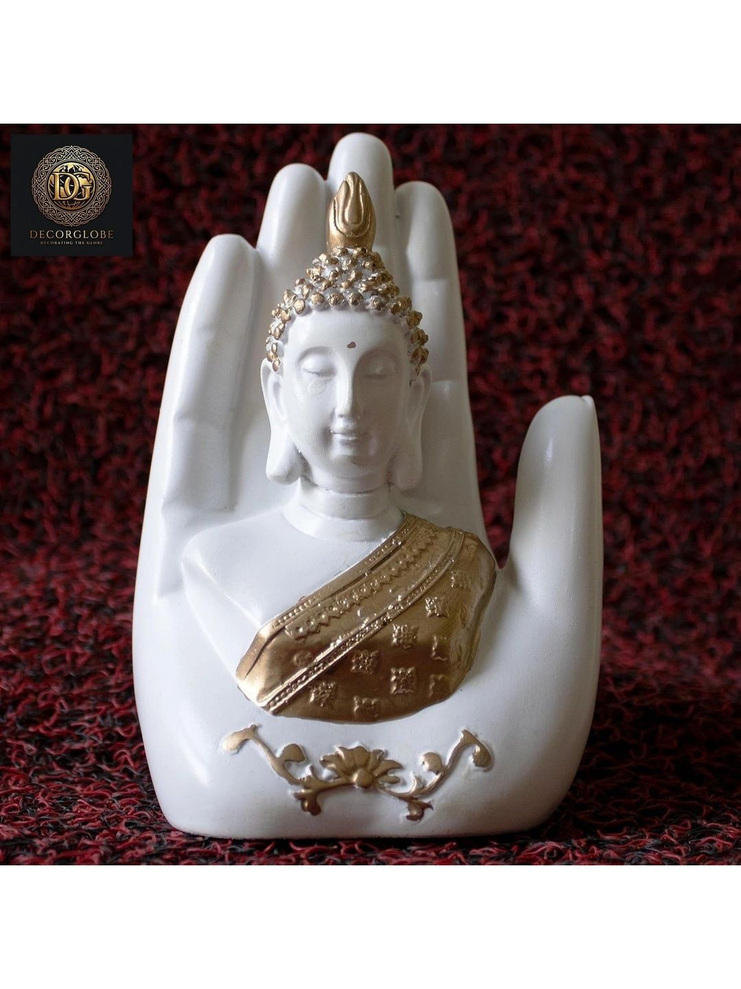 DecorGlobe White Buddha Idol Showpiece-picture-19