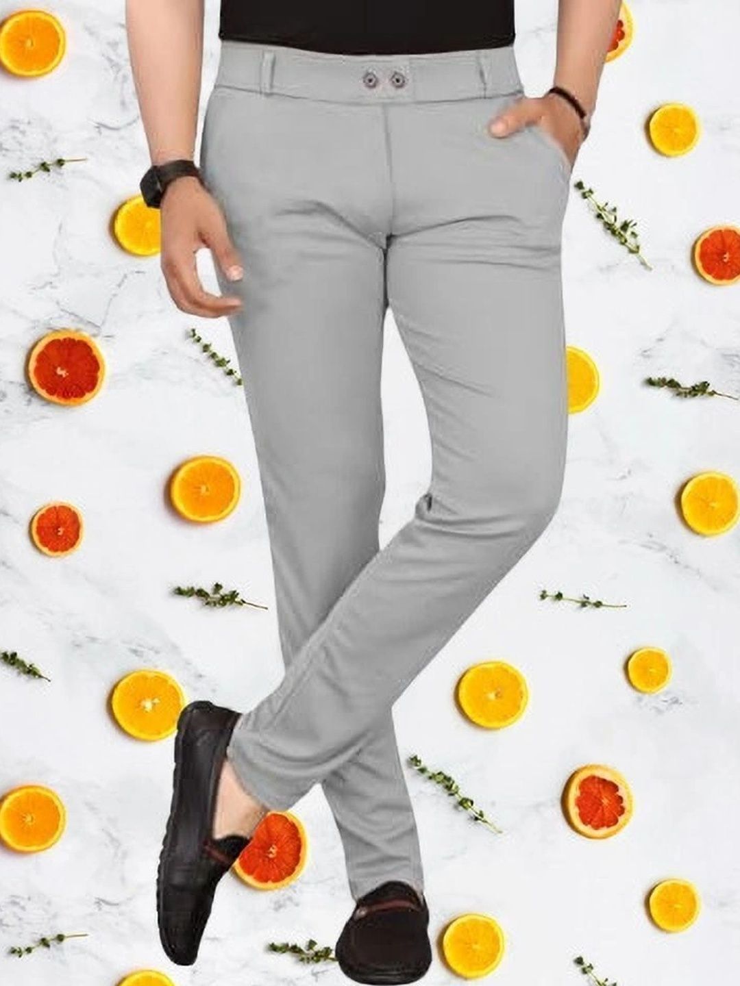 Nk staylish Men Smart Slim Fit Easy Wash Trousers-picture-47