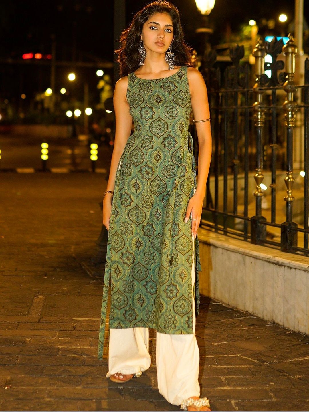 NISHORAMA Ethnic Motifs Printed Pure Cotton Kurti-picture-44