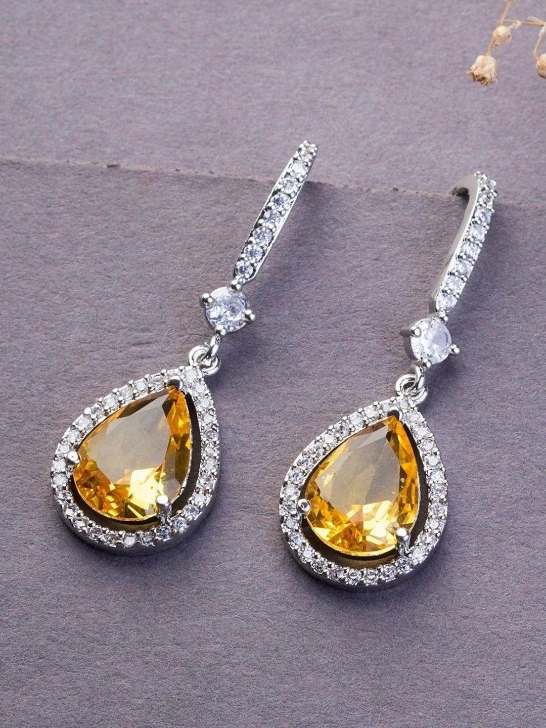 Opal Touch Teardrop Shaped Drop Earrings-picture-4