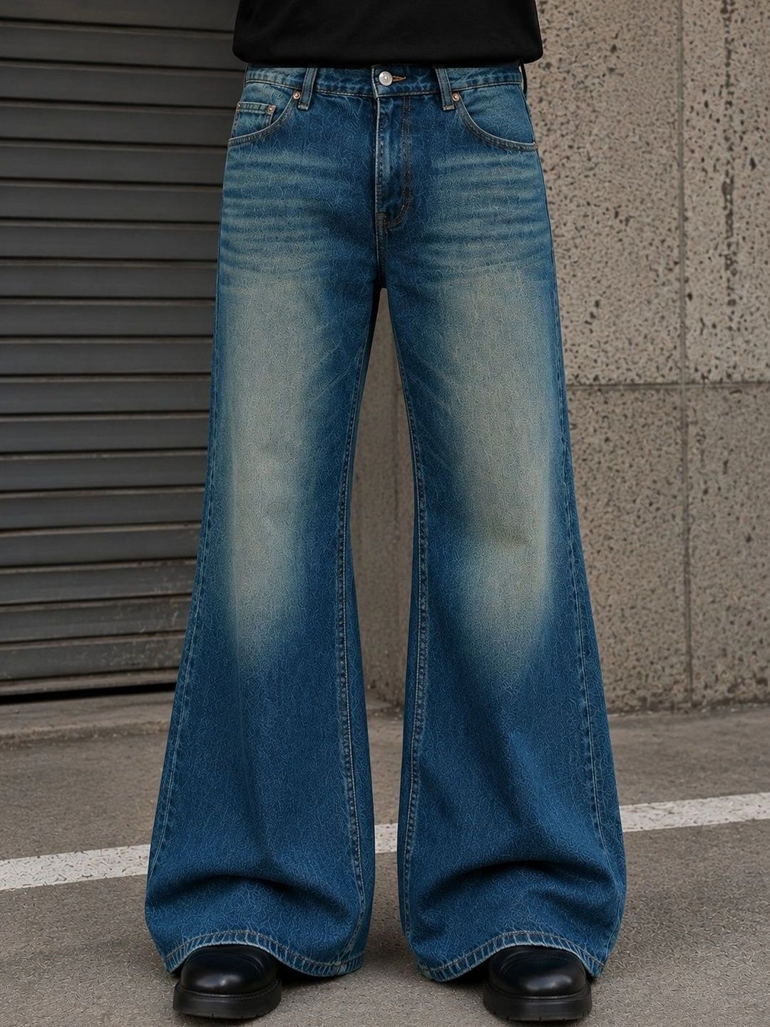 NOWI Men Bootcut Mid-Rise Light Fade Coated Jeans-picture-15