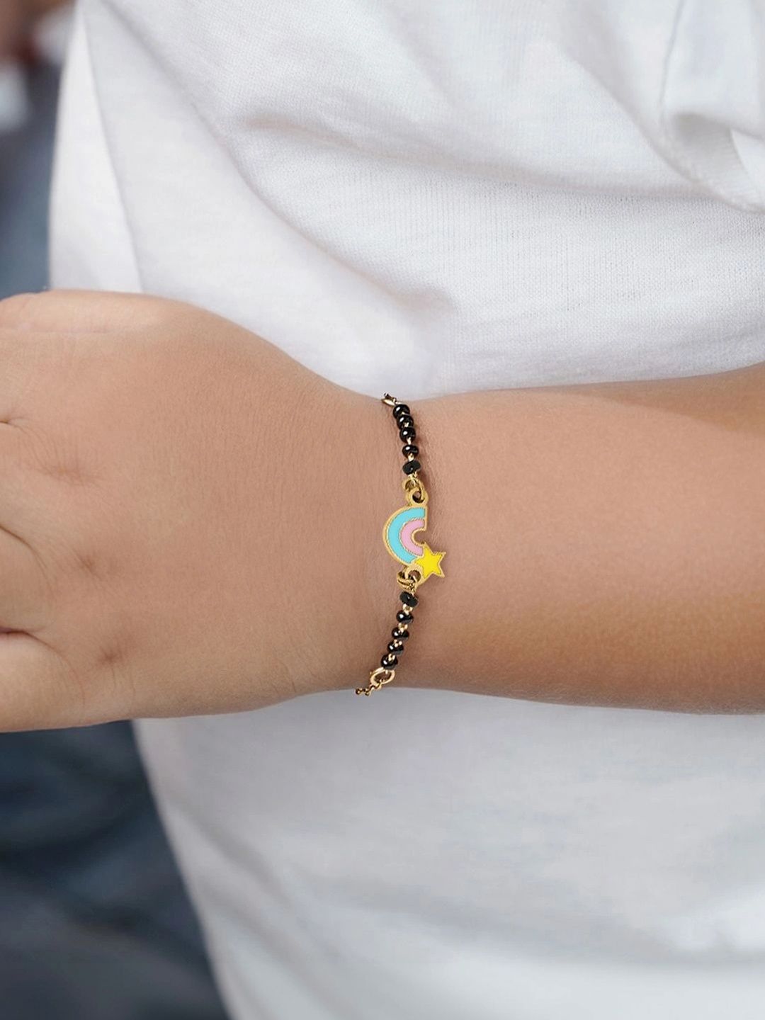 SWASHAA Unisex Kids Enamelled Gold-Plated Charm Bracelet-picture-50