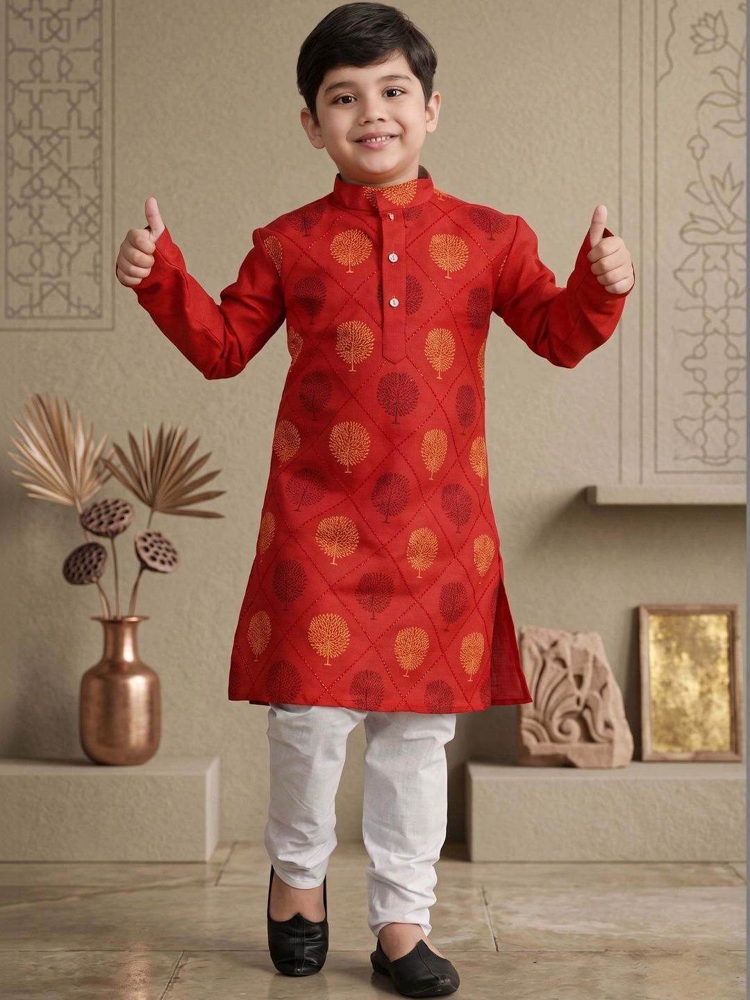 TAKE STYLE Boys Ethnic Motifs Printed Regular Kurta with Churidar-picture-26