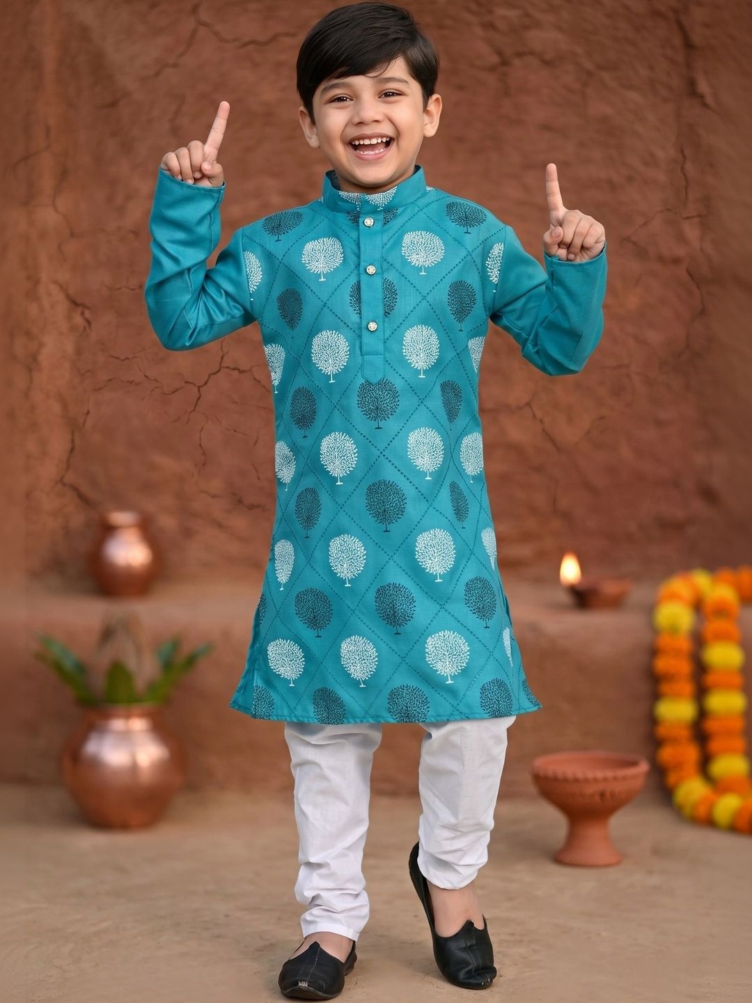 Cae Boys Ethnic Motifs Printed Regular Kurta with Pyjamas-picture-30