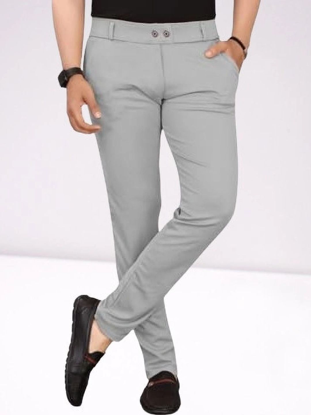Nk staylish Men Smart Slim Fit Easy Wash Trousers-picture-31