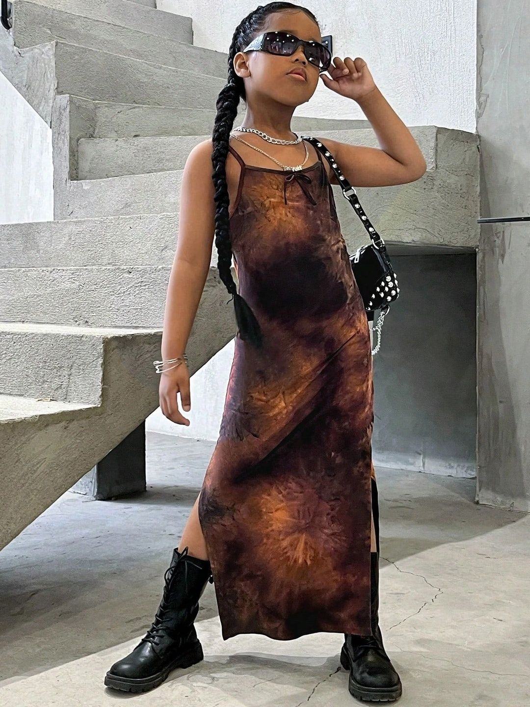 Miss & Chief Tie and Dye Dyed Crepe Maxi Dress-picture-37