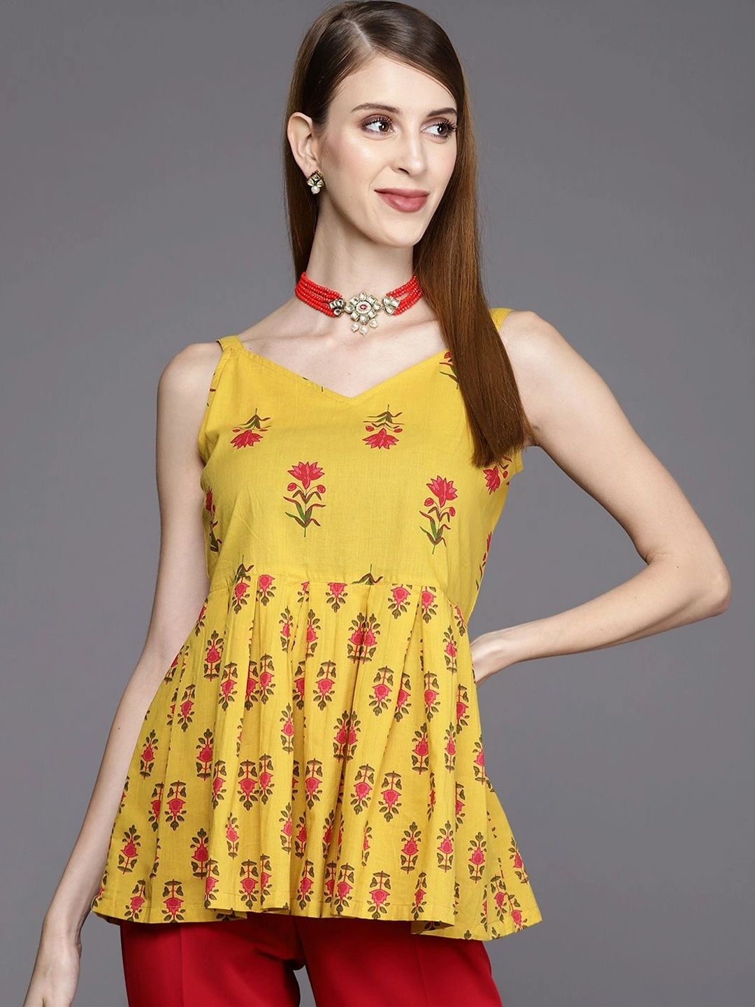 KALINI Floral Print Cotton Top-picture-22