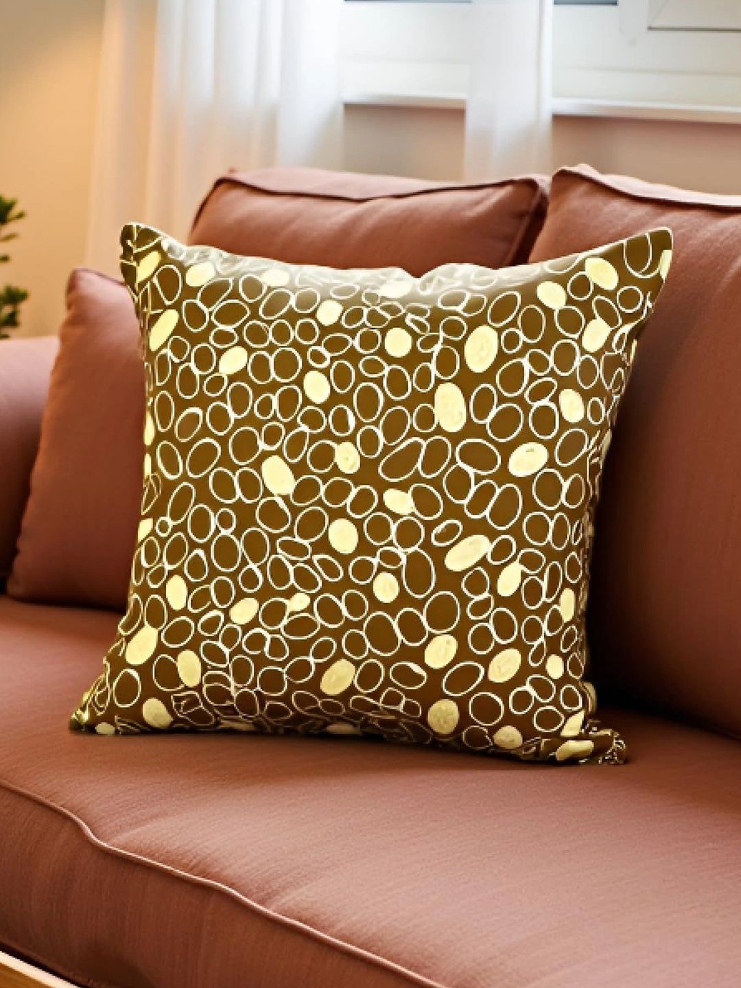 SAJAVAT Brown & Gold-Toned Cushion Covers-image-26