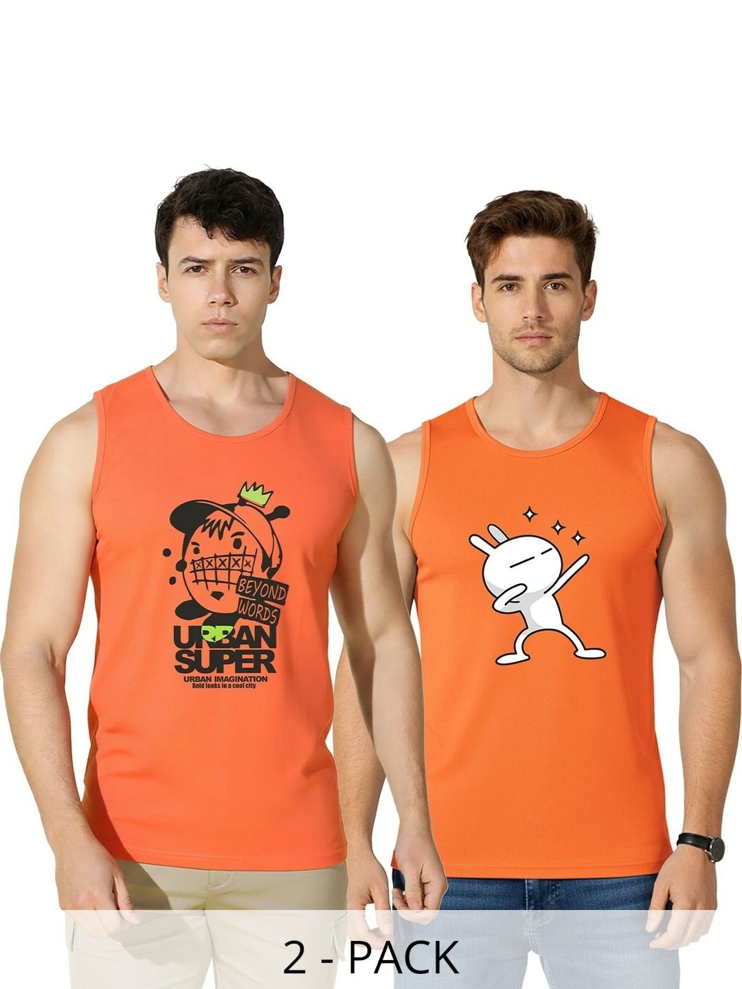 SLOWLORIS Pack of 2 Printed Cotton Gym Vest-picture-25