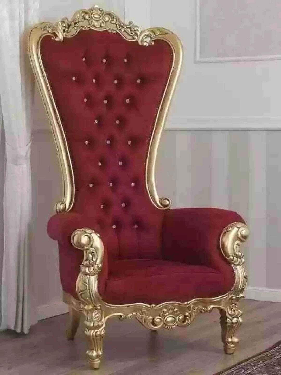 INDIAWOODMART Red Wooden Lounge Chair-image-19