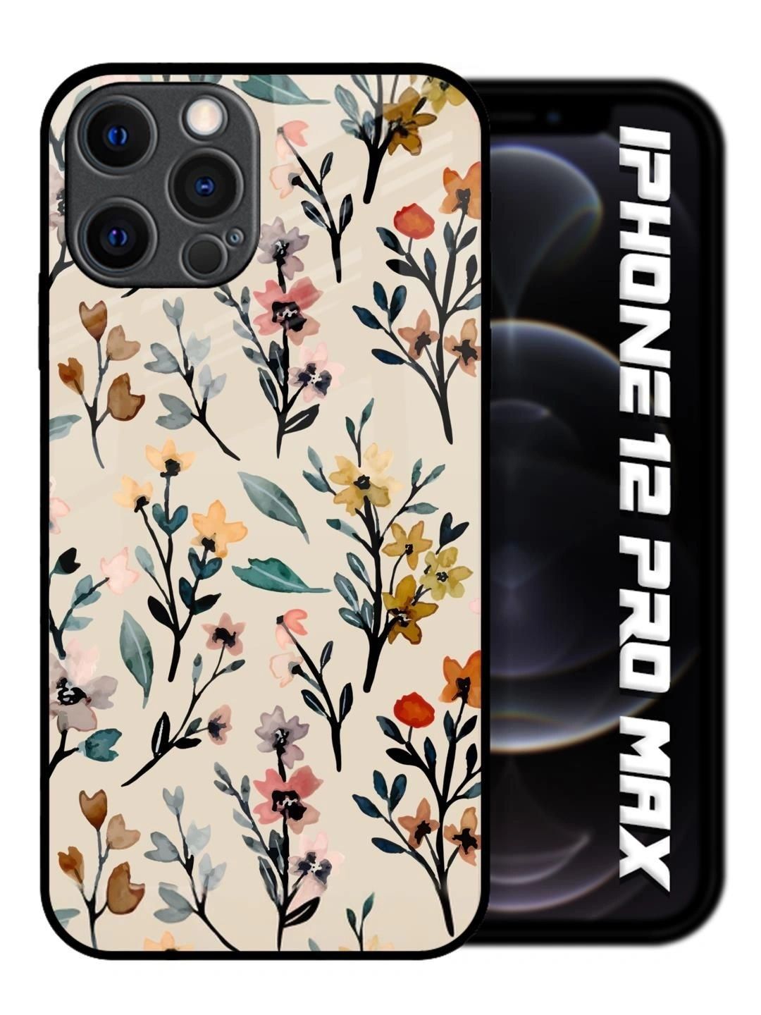 QRIOH Floral Printed iPhone 12 Pro Max Back Case Mobile Accessories-picture-17