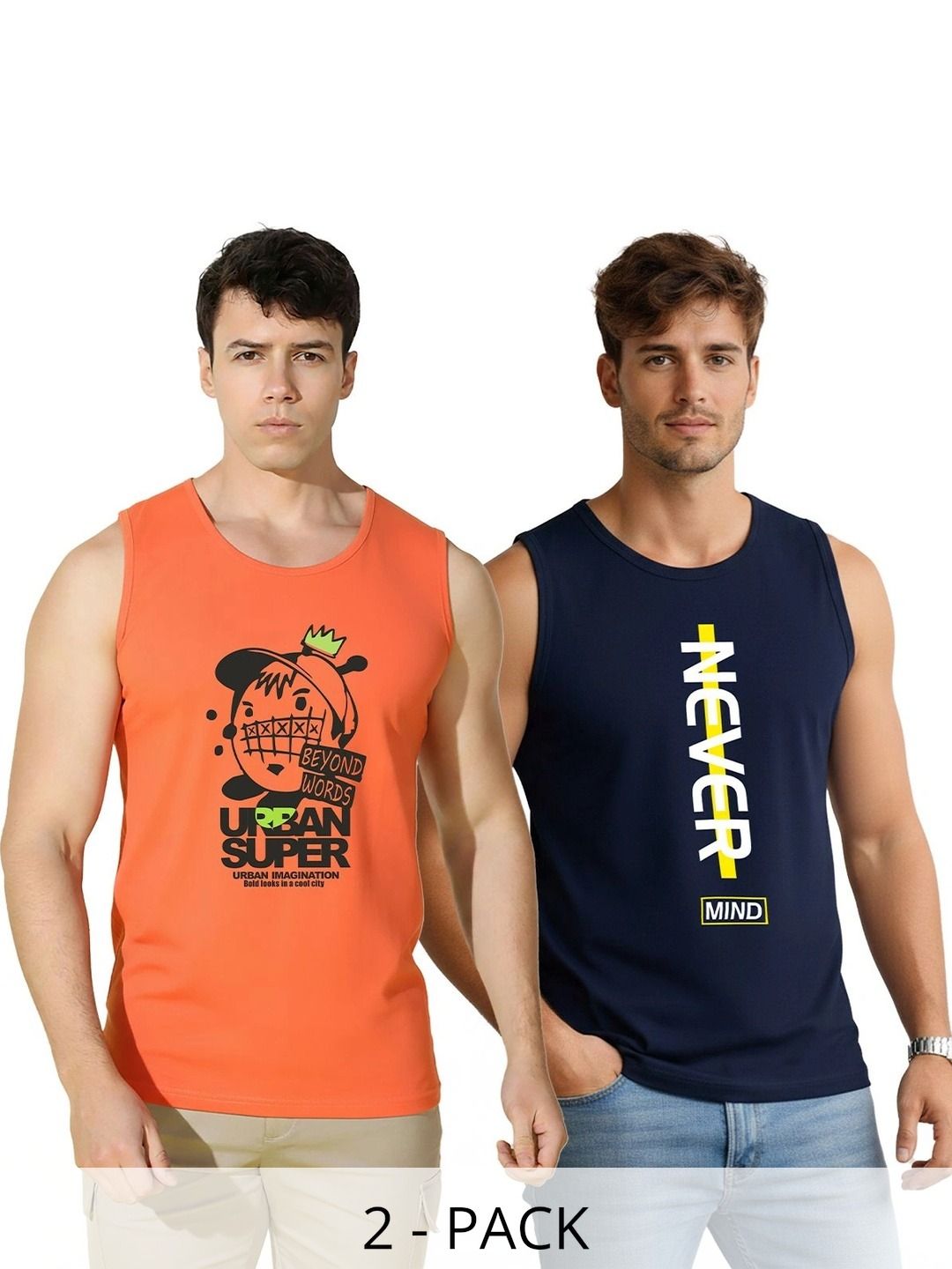 SLOWLORIS Pack of 2 Printed Cotton Gym Vest-picture-16