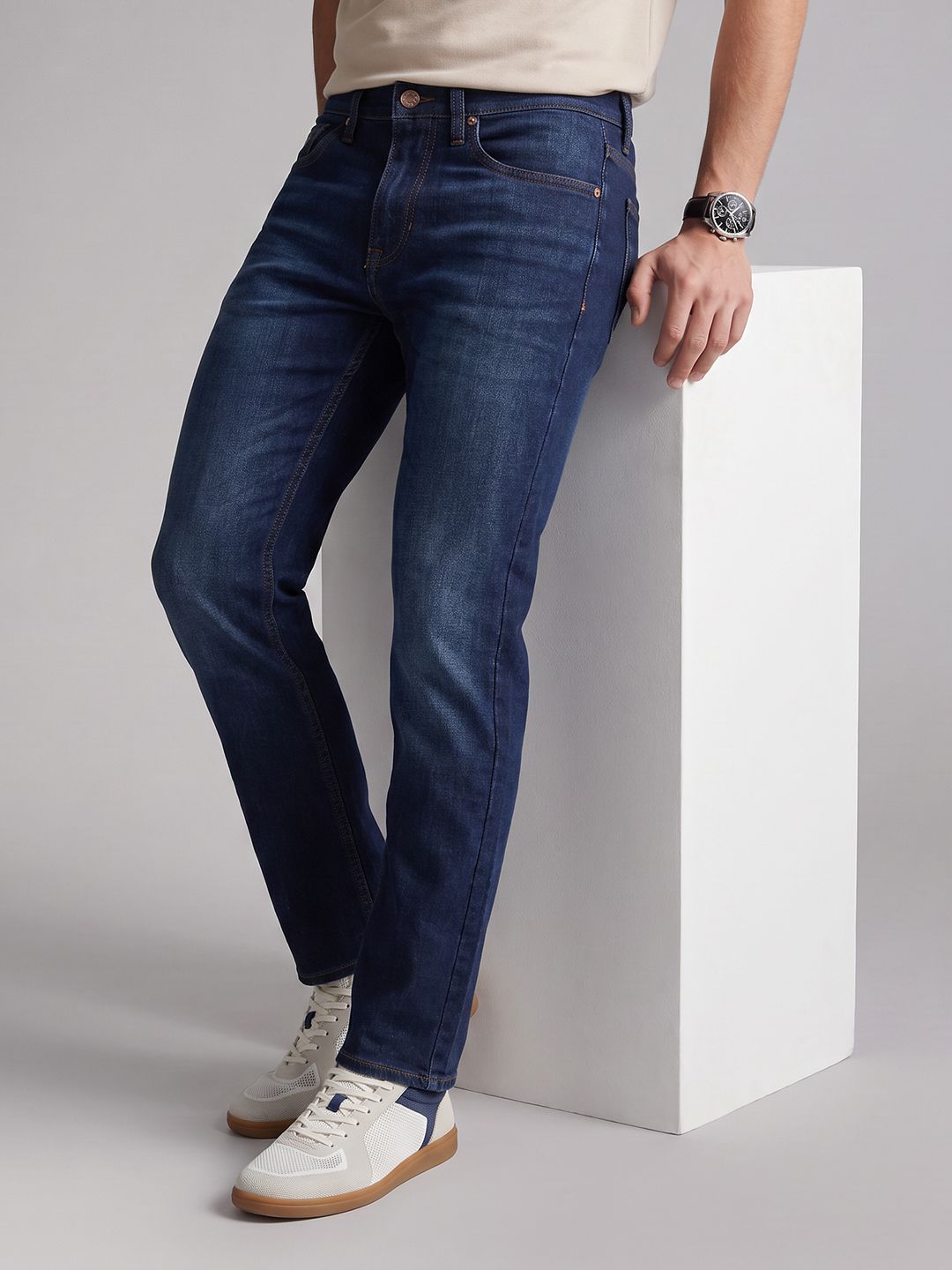U.S. Polo Assn. Denim Co. Men Cole-Cropped Fit Light Fade Stretchable Jeans-picture-13