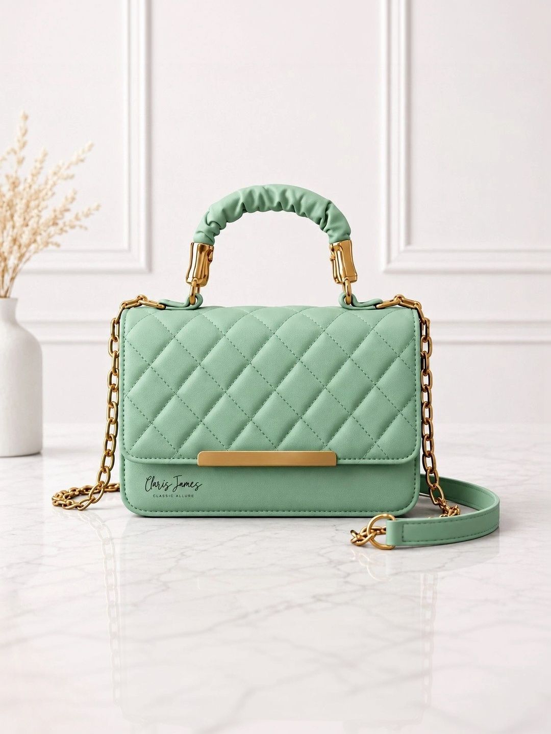 CLARIS JAMES PU Handheld Bag with Quilted-picture-16