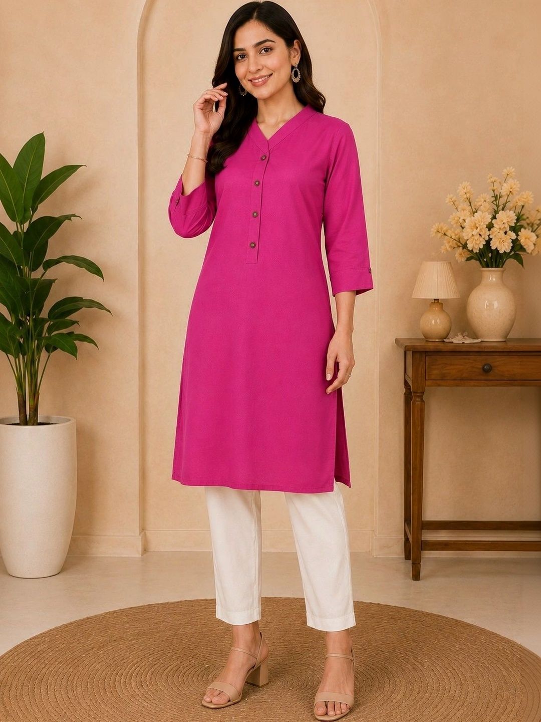 Suvee V-Neck Kurti-picture-25