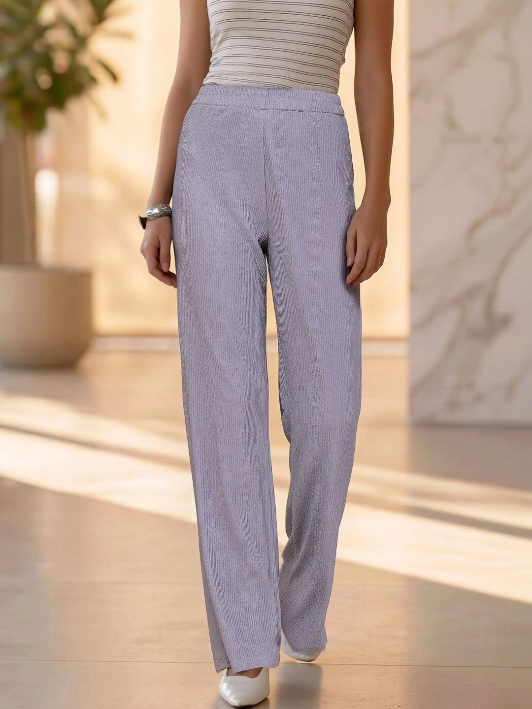 aayu Women High-Rise Pleated Trousers-image-30