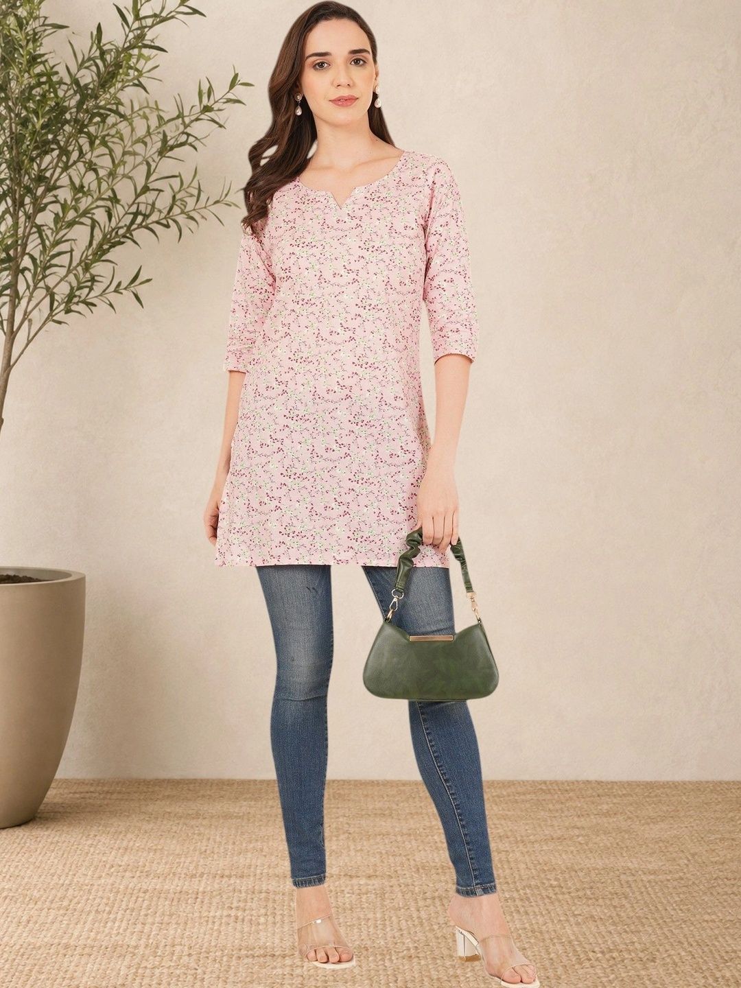 Sangria Floral Print Cotton Blend Top-picture-38