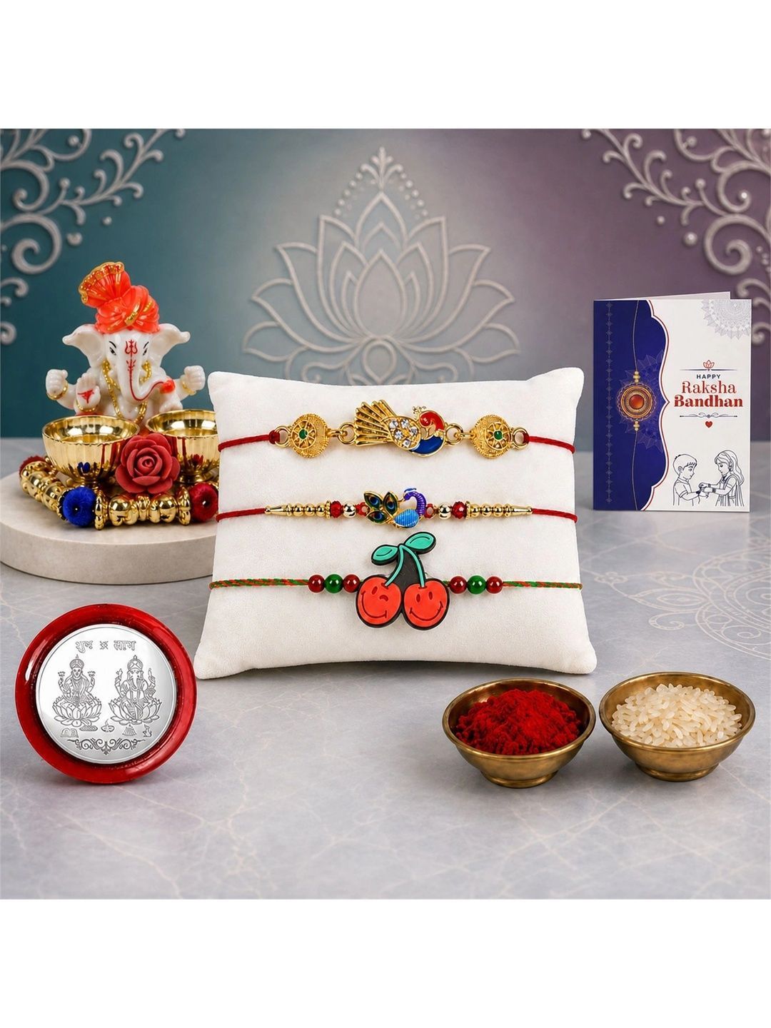 Myntra Elegant Homes 8-Pcs Rakhi Greeting Card & Roli Chawal-picture-39