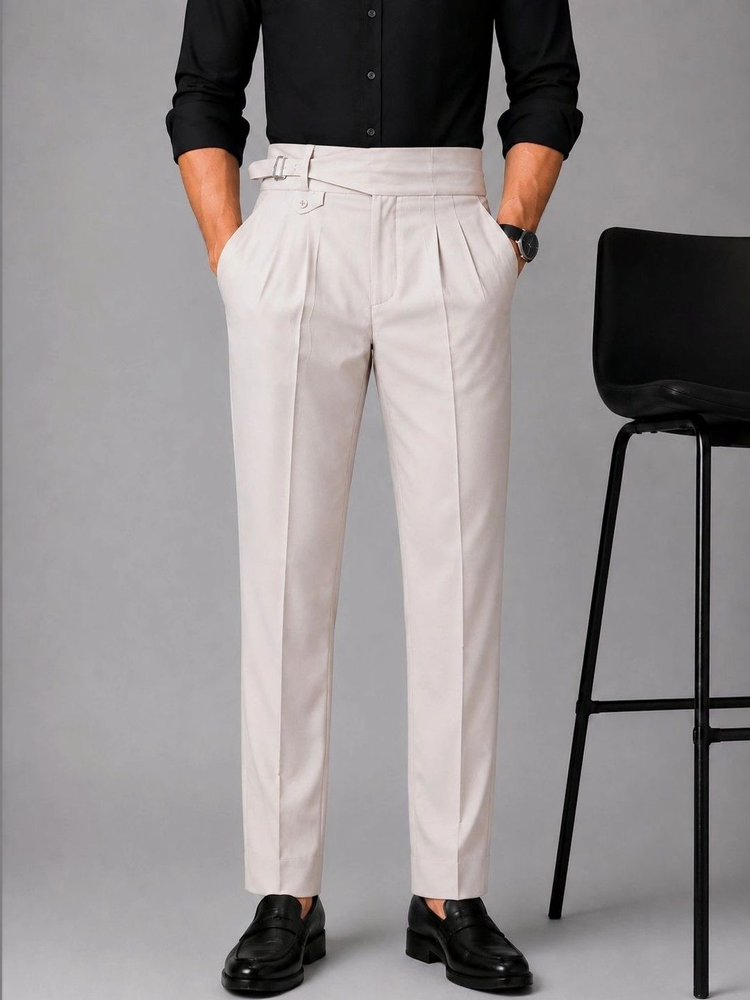 el cielo Men Tailored Easy Wash Pleated Trousers-picture-20