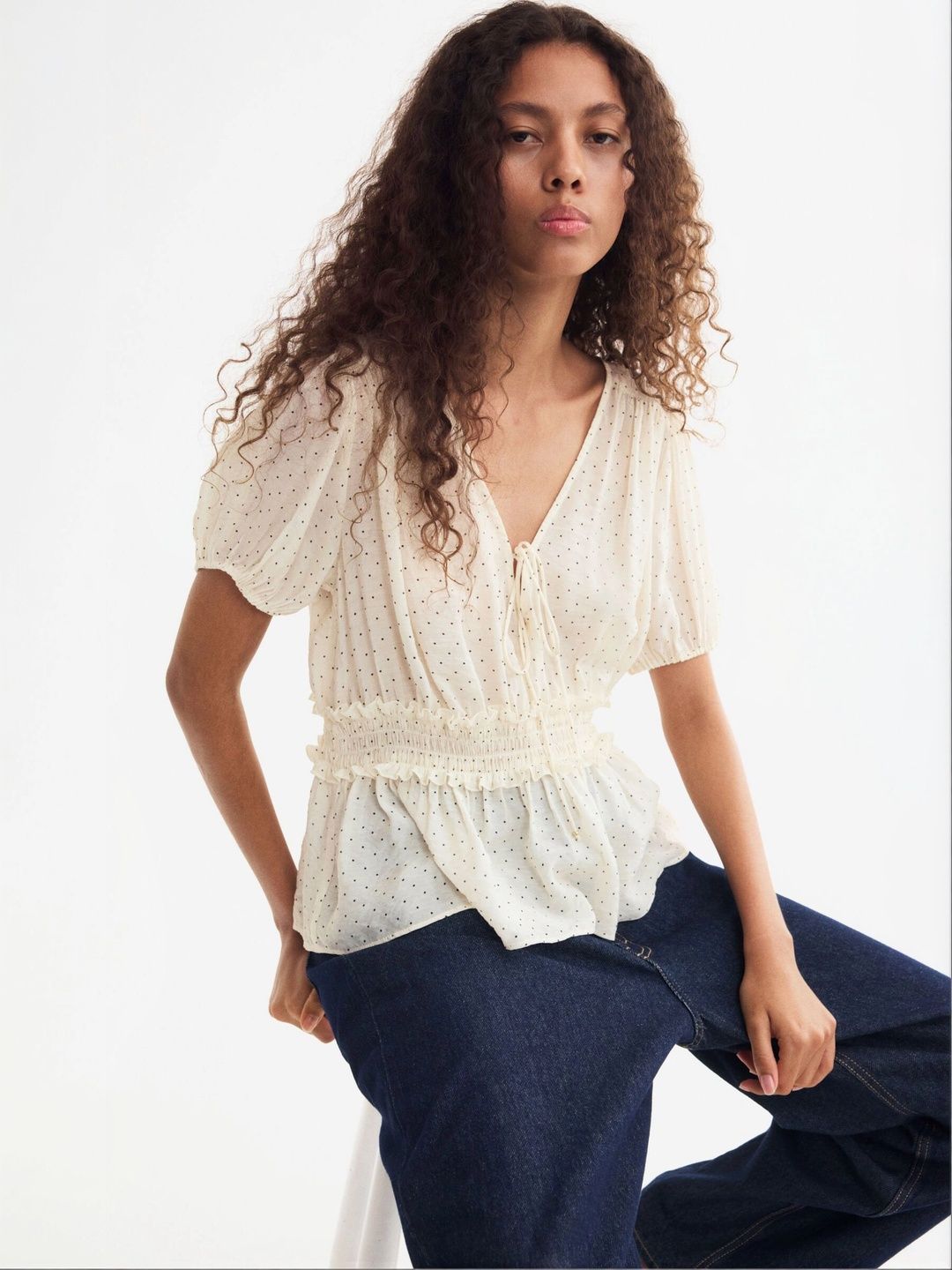 H&M Polka Dot Print Puff Sleeve Top-picture-28