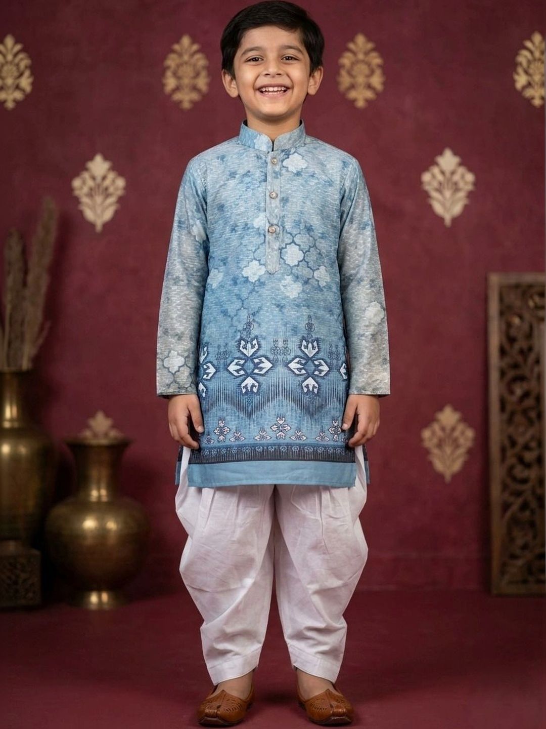 Cae Boys Ethnic Motifs Printed Regular Kurta with Dhoti Pants-picture-26