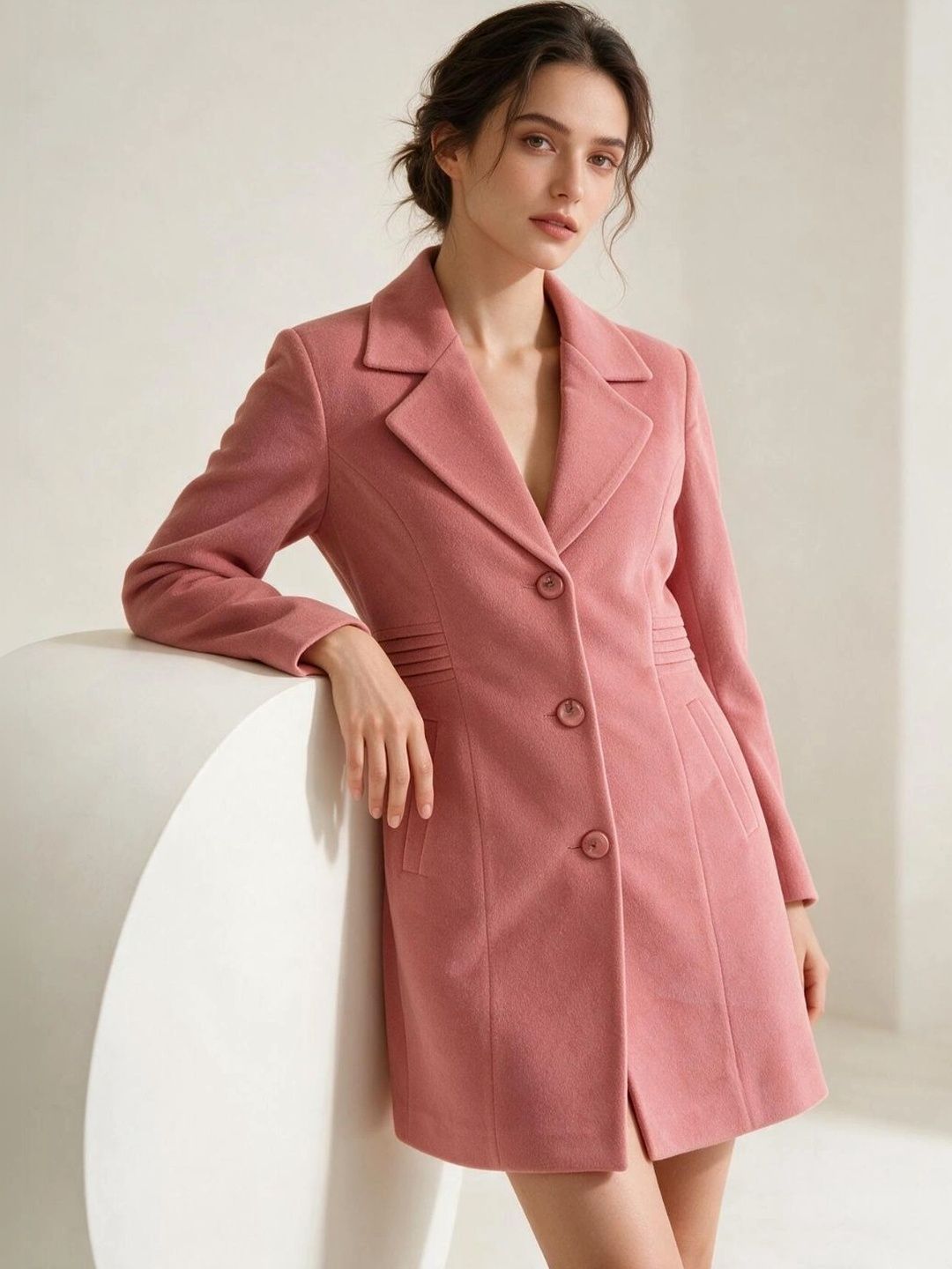 BAESD Single Breasted Notched Lapel Collar Overcoat-picture-45