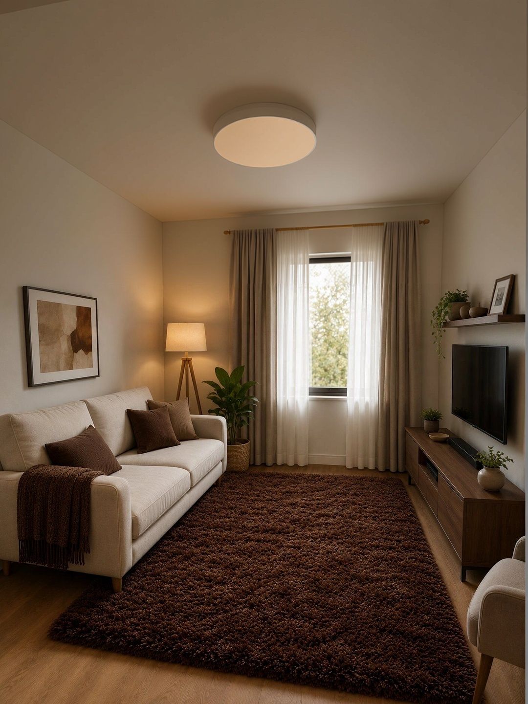 KAYNAT CARPET Brown Solid Anti-Skid Woollen Carpet-image-31
