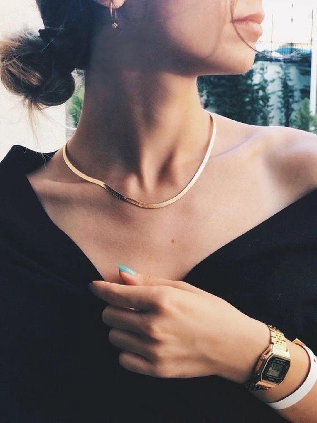 DressBerry Brass Gold-Plated Choker Necklace-image-39