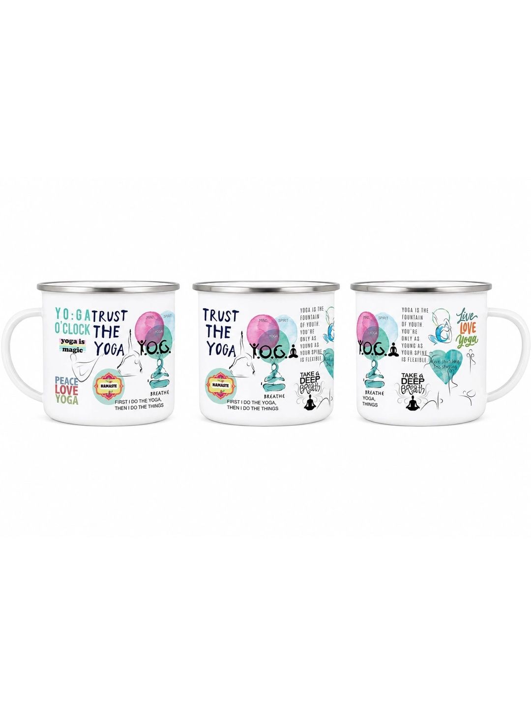 TAJNAN White Text or Slogans Printed Stainless Steel Glossy Mugs Set of Cups and Mugs-picture-30