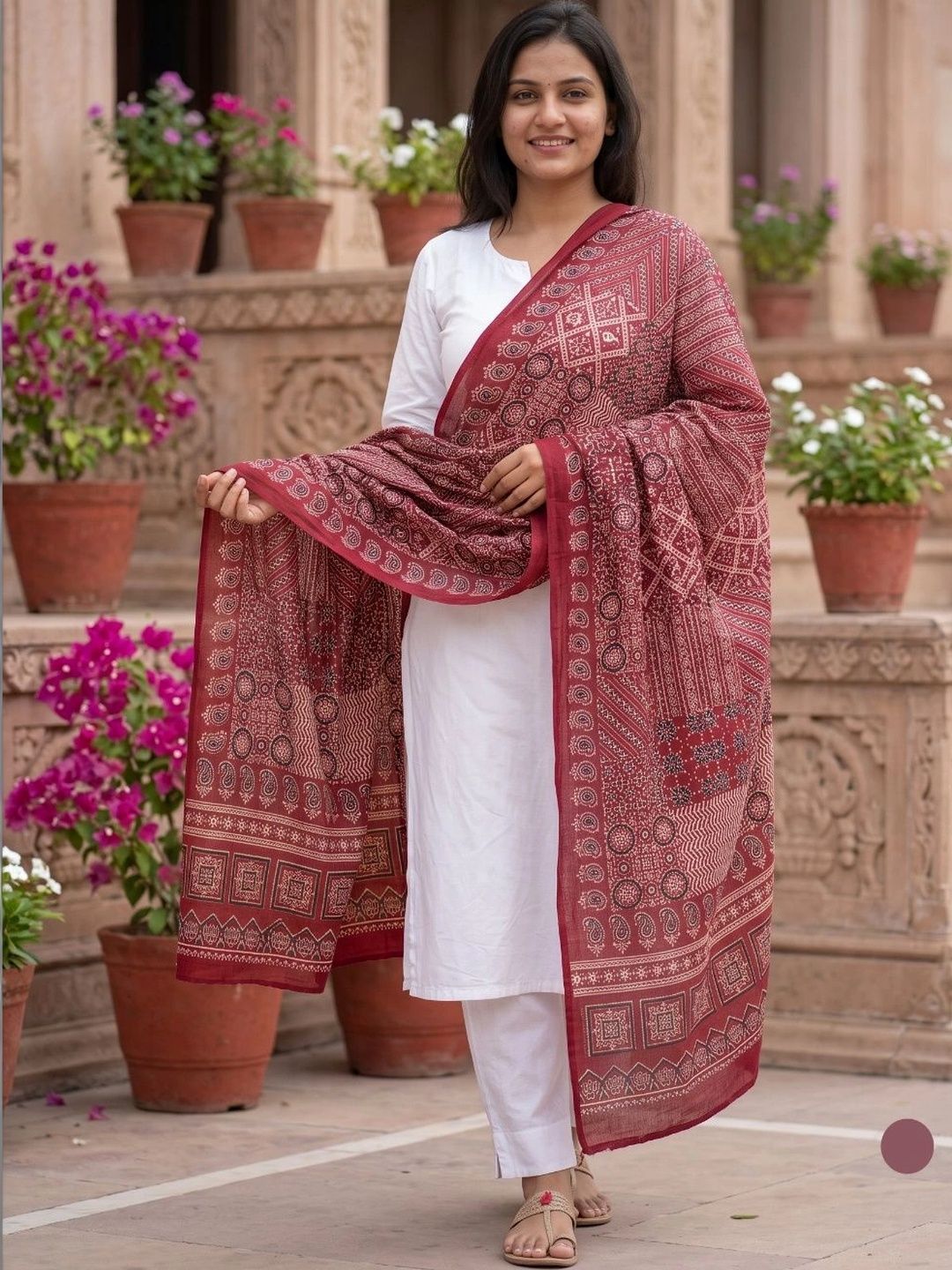 TAMNNA DUPATTA HUB Ethnic Motifs Printed Block Print Dupatta-picture-50