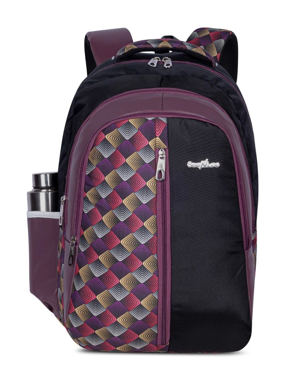 Seenlee Women Geometric Backpack with Compression Straps-picture-56
