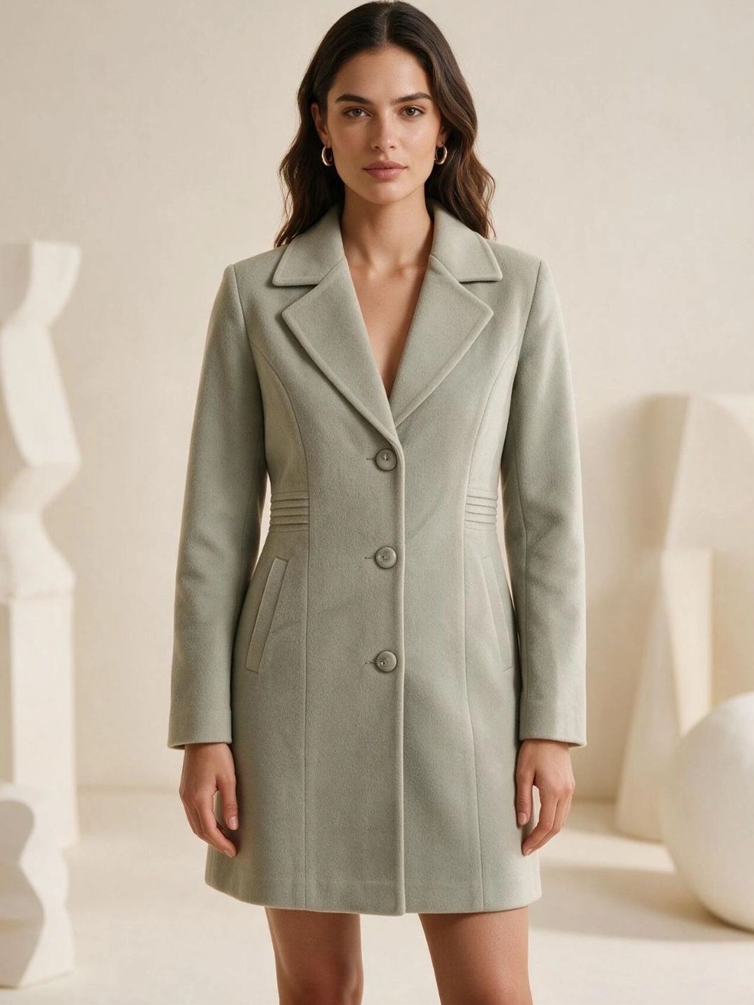 BAESD Single Breasted Notched Lapel Collar Overcoat-picture-46