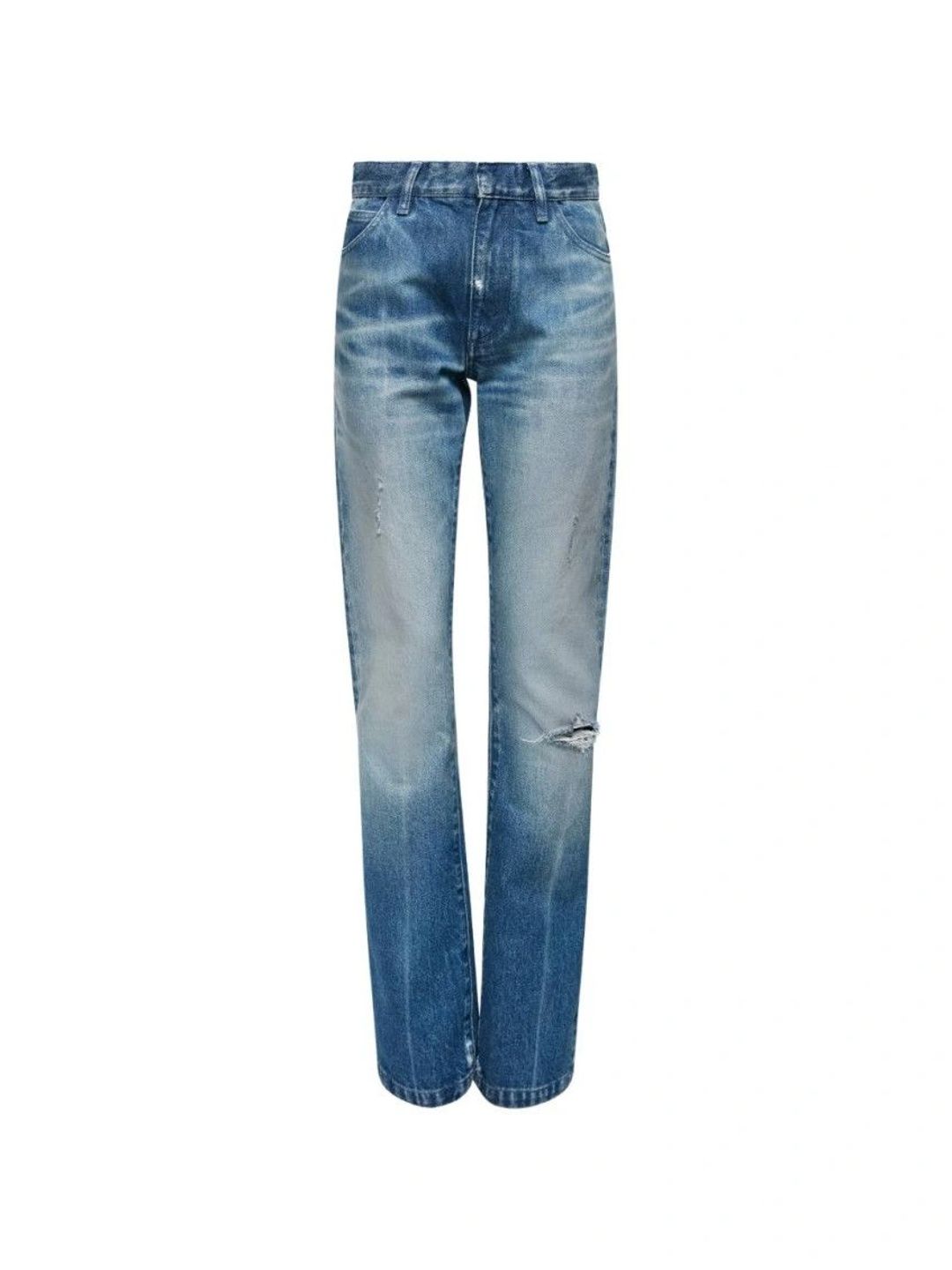 MM6 Maison Margiela Women Straight Fit High-Rise Low Distress Jeans-picture-31