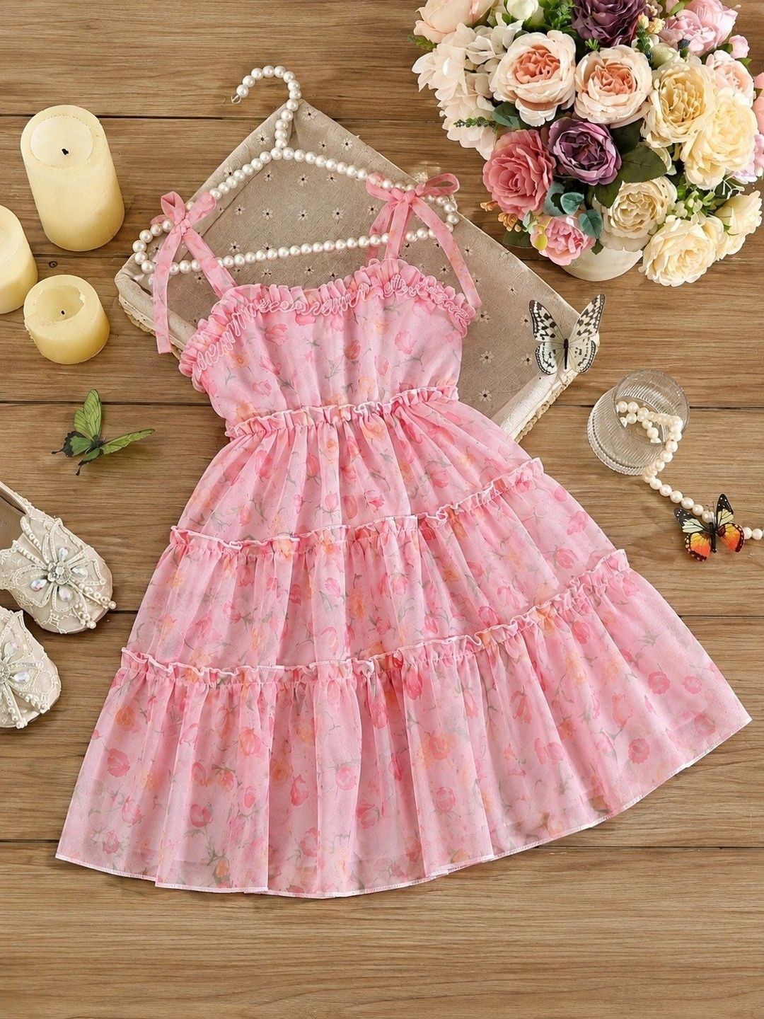 YK Floral Print Ruffled A-Line Dress-picture-8