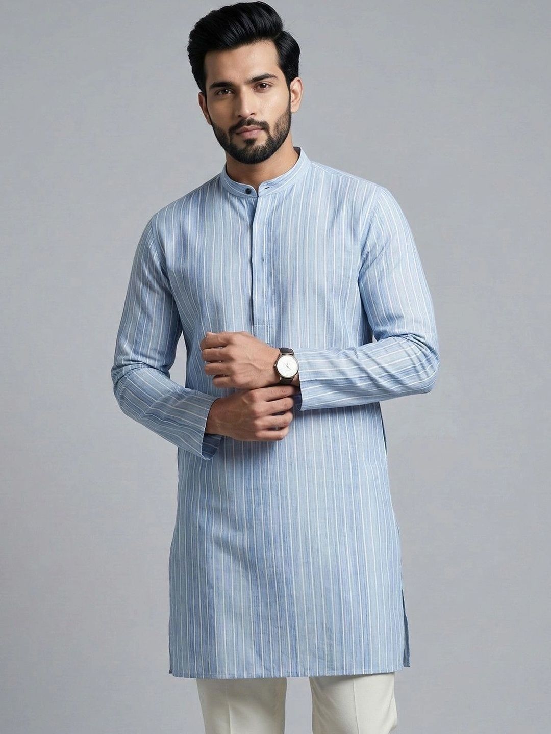 Ramraj Men Striped Handloom Kurta-picture-21