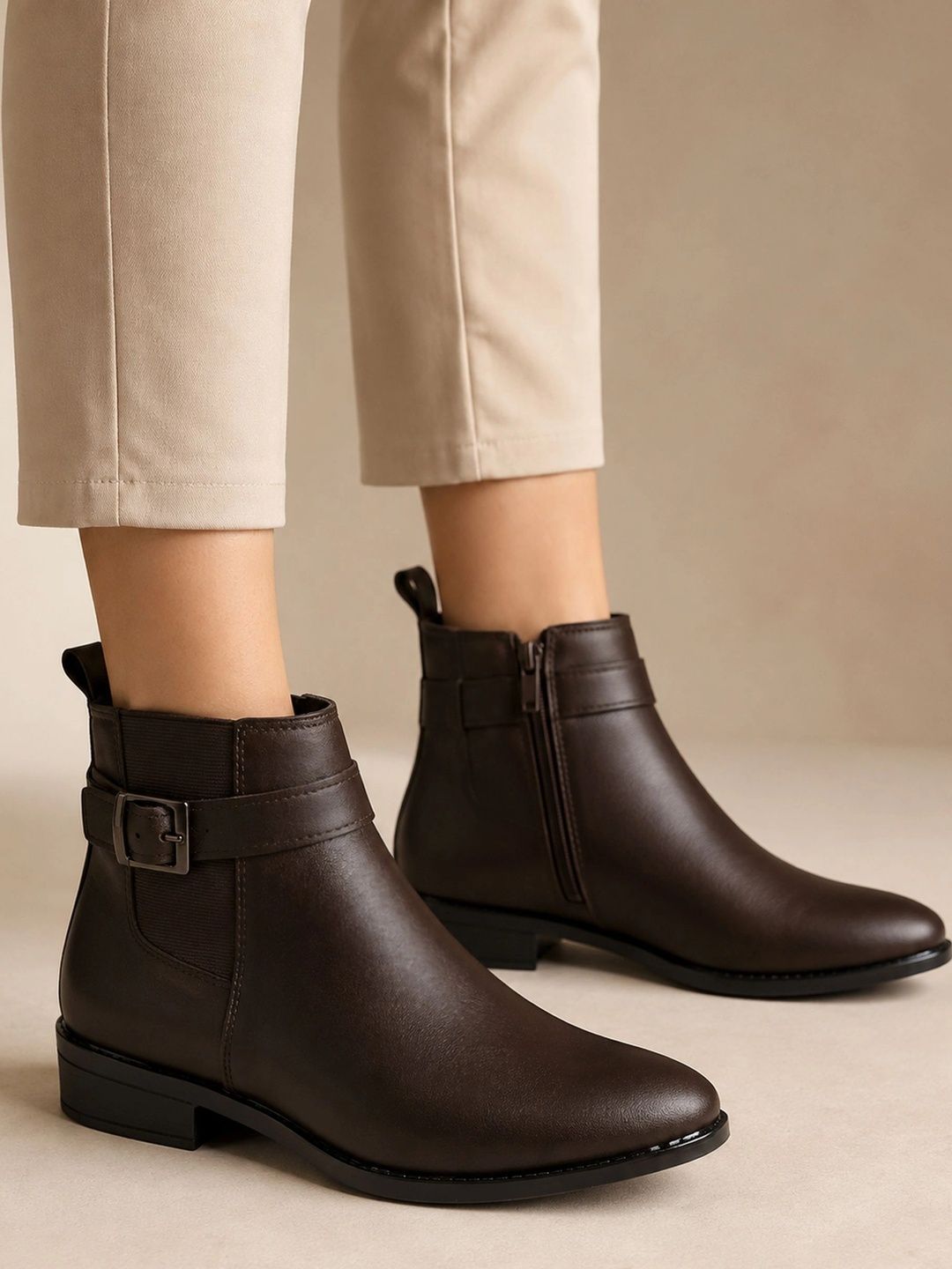 Layasa Round Toe Zip Regular Boots-image-36