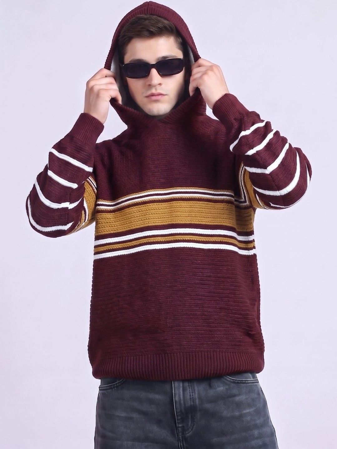 Roadster Men Striped Pullover-picture-57